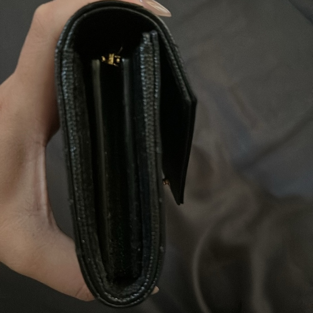 Saint Laurent Black Quilted Wallet with Gold Accents - Picture 9 of 9